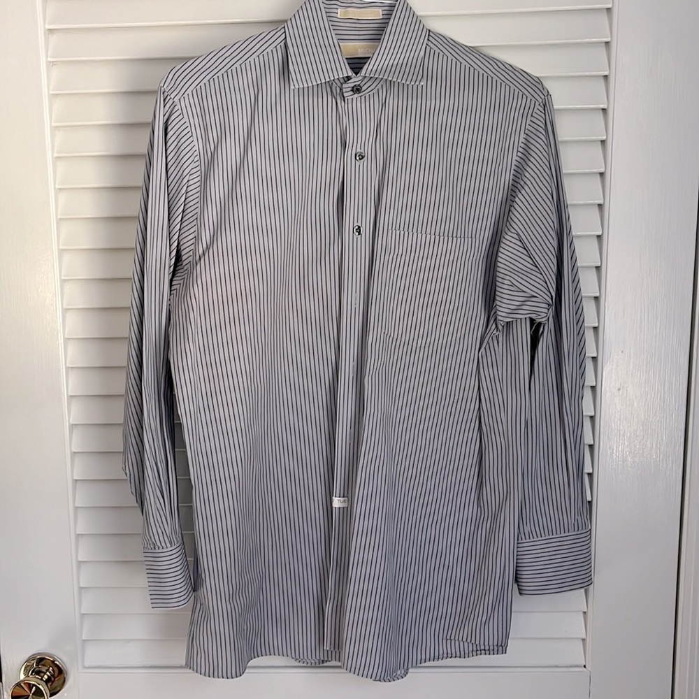 Michael Kors Purple Gray Stripe Dress Shirt